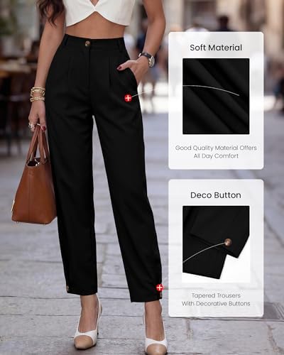 BTFBM Business Casual Outfits for Women Tapered Work Pants