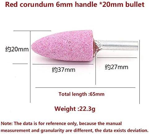 5pcs 6mm Shank Abrasive Stone Points Polishing Grinding Head Electric Bit Wheel For Ceramics Rotary Accessory Power Tool,Bullet Type,6 x 30mm