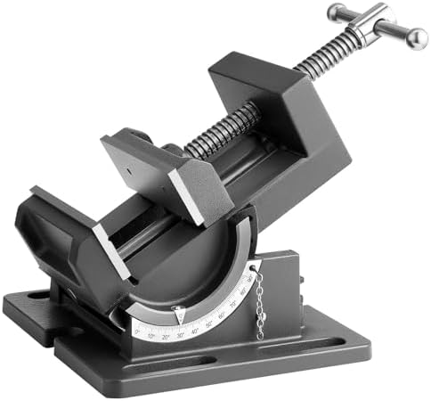VEVOR Tilting Vise, 4.25 Inch Jaw Width, Portable Drill Press Bench Vise, 0–90° Adjustable Tilt, Durable Cast Iron Construction, Workbench Vice for Woodworking, for Benchtops and Drill Presses, Black