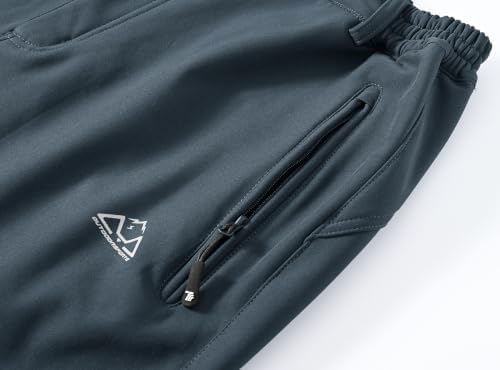BASUDAM Men's Work Pants Softshell Winter Fleece Lined Insulated Outdoor