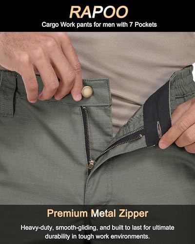 Mens Cargo Pants Ripstop Breathable Tactical Hiking Pants with 7 Pockets