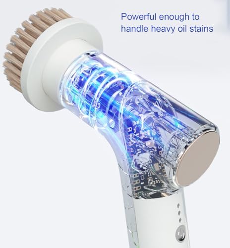 Electric Spin Scrubber, IPX5 Waterproof Power Shower Scrubber with Long Handle, 2 Speeds Cordless Cleaning Brush for Bathroom Bathtub,Handheld Version