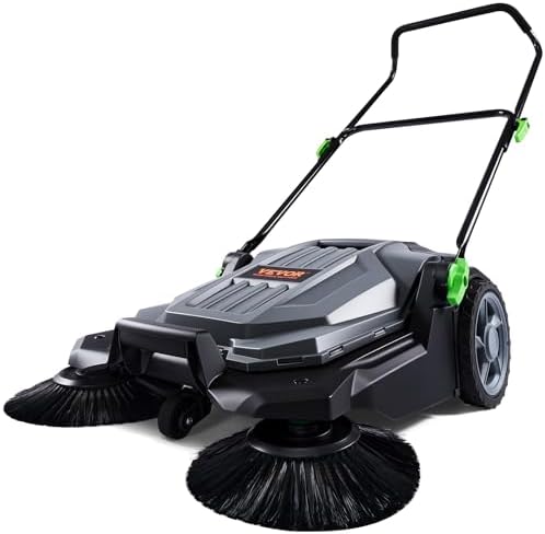 VEVOR Walk-Behind Hand Push Floor Sweeper with 25.6" Sweeping Width