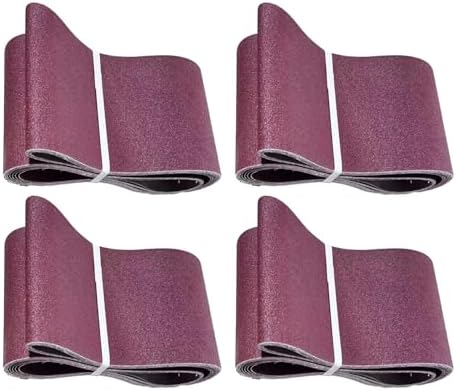 6 x 108 Inch, 4Pcs 80 Grit Sanding Belts, Aluminum Oxide Abrasive Belts with Butt Joint for Wood & Metal Sanding/Polishingr (4, 6x108 In-80Grit)