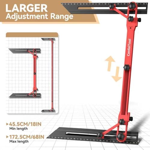 Stair Tread Jig, 72" Adjustable Stair Tread Template Tool for Woodworking