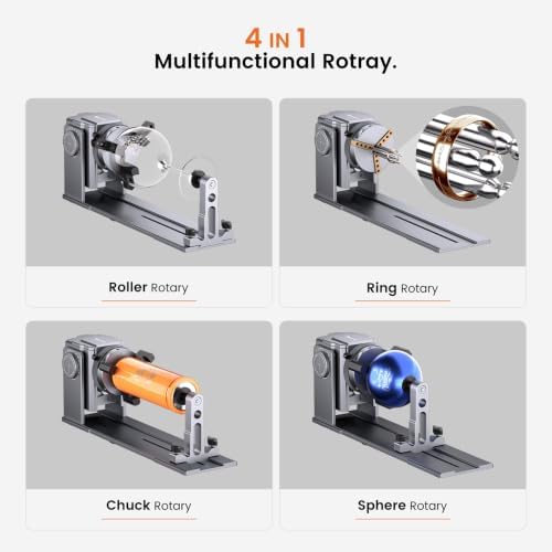 AlgoLaser 4 in 1 Laser Rotary Roller Chuck for Laser Engraver