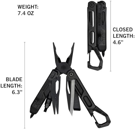 Gerber Gear Stakeout Drive - 10-in-1 Butterfly-Opening Multitool with Needlenose Pliers, Oversized Flip Bit Driver, Plain Edge Blade, Chisel, Bottle Opener, Pocket Clip & Carabiner Carry - Black