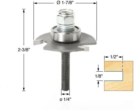 Amana Tool - 53406 Slotting Cutter Assembly 3 Wing x 1-7/8 Dia x 1/8 x 1/4" Shank