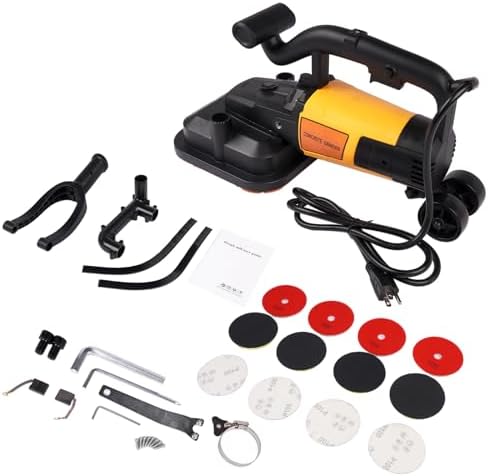 4-Head Electric Diamond Polisher Machine, 3800W Concrete Grinder Set, 6000RPM Concrete Surface Planer Floor Grinder for Grinding Concrete Cement Marble Granite