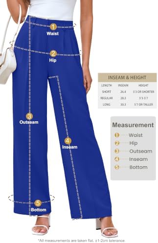 KICZOY Women Casual Wide Leg Dress Pants High Waist Lightweight Flowy Pants