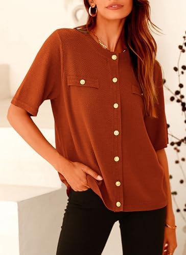 PRETTYGARDEN Women's Summer Casual Button Down Shirts