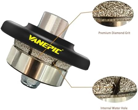 3/16 inch B5 Diamond Demi bullnose Half Bullnose Profile Wheel Diamond Hand Profiler Router bit with 5/8-11 Thread for Grinder Polisher Granite Marble Concrete and Countertop Edge