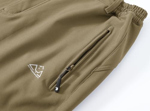BASUDAM Men's Work Pants Softshell Winter Fleece Lined Insulated Outdoor