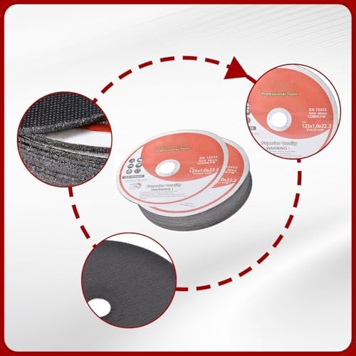 50 Pack 5"x.040"x7/8" Cut-Off Wheel - Metal & Stainless Steel Cutting Discs