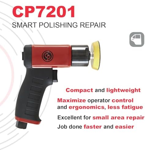 Chicago Pneumatic CP7201-3 Inch (75 mm) Air Polisher, Pistol Handle, Hook & Loop - 2,500 RPM
