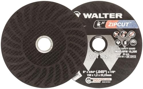 Walter 11T062 6x3/64x7/8 Zip Wheel Cut-Off Wheels Type 1 A60 Grit, 25 Pack