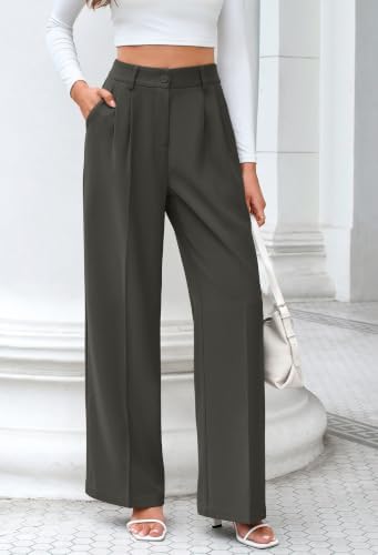 FUNYYZO Wide Leg Dress Pants for Women Work Slacks Business Casual Outfits