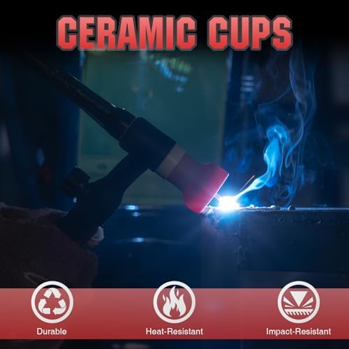 YESWELDER 123 Pcs TIG Welding Torch Stubby Gas Lens Ceramic Cup Kit