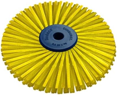 Dedeco Sunburst Radial Bristle Discs 4" x 1/2" Angled - Yellow 80 Grit (Coarse) - Aluminum Oxide (TA Series) for Polishing & Finishing