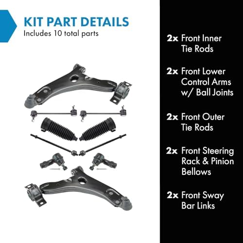 TRQ Front Steering & Suspension Kit Control Arm with Ball Joint Steering