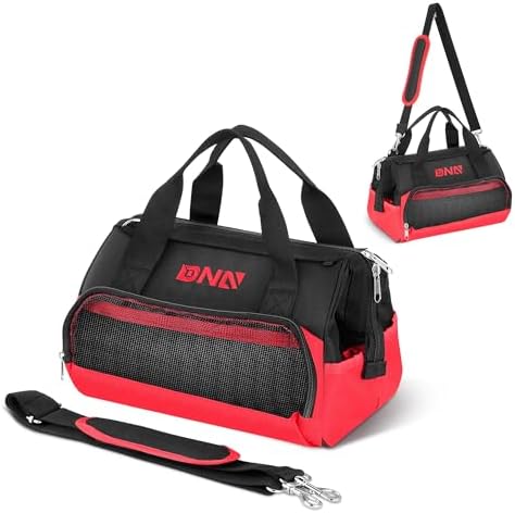 DNA MOTORING 12in Heavy-Duty Electrician tool bag, Portable Canvas Tool Bag Organizer for Electrician, Carpentry, HVAC, w/Shoulder StrapTOOLS-00641