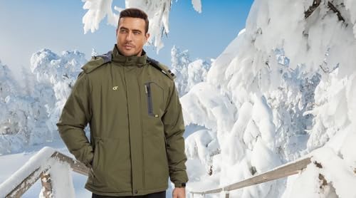 QPNGRP Mens Waterproof Ski Snowboard Jacket Winter Windproof Snow Coat