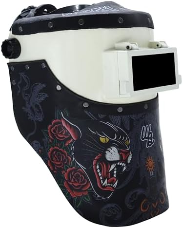WoahBros Flip-Up Welding Helmet | Sugar Scoop Welding Hood | Fits 2x4 Cheater Lens (Not Included) | Panther