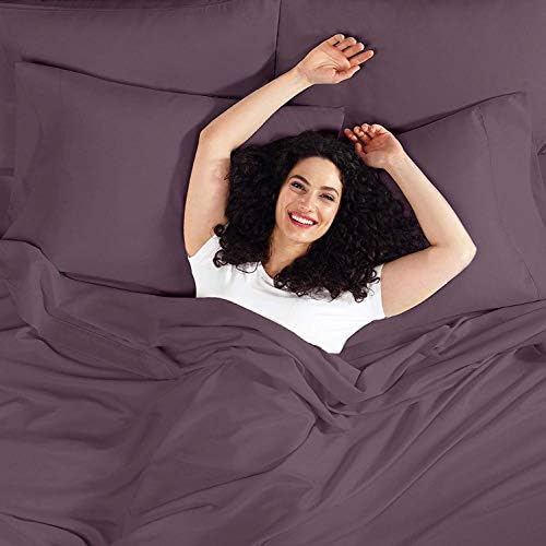 JS Sanders Affordable Microfiber 6 PC Bed Sheet Set - King Size, Eggplant