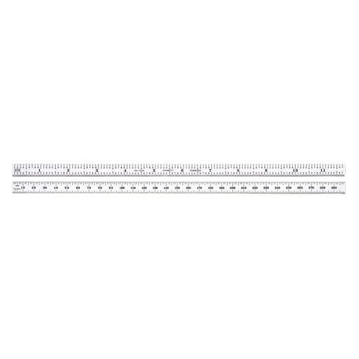 Starrett Full Flexible Steel Rule with Satin Chrome Finish, Quick Reading, and Inch Graduation - 34 Graduation, 11-3/4" Length, 0.4mm Thickness - C334-300