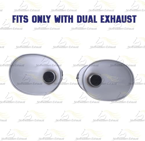 Northeastern Exhaust | Stainless Steel Driver & Passenger Side Dual Tip Muffler Exhaust System Kit Compatible for Pontiac Grand Prix 2003-2008 3.8L | Free Clamps Included | Automotive Replacement Part