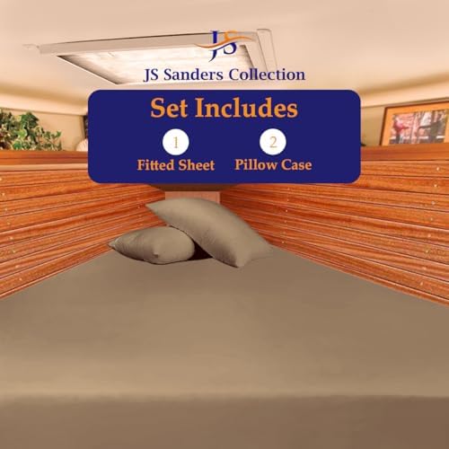 JS Sanders XL V Berth Boat Sheet 3 Pcs 600 TC Egyptian Cotton,Taupe