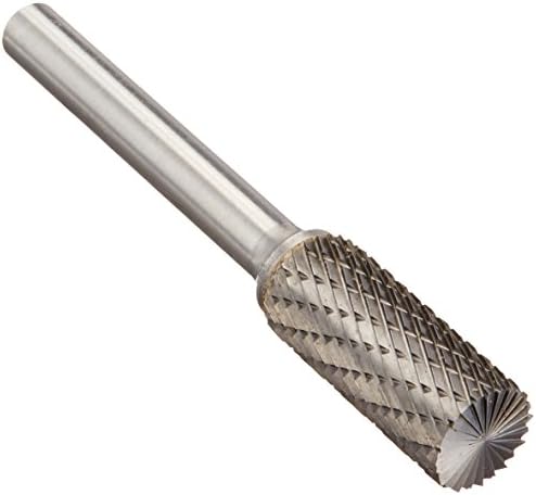 Drill America SB-4 Carbide Burr/Rotary File Cylindrical End-Cut Double Cut for Die Grinder 7/16" Dia. x 1" Cut Length with 1/4" Shank and 2-3/4" Overall Length, DUL Series