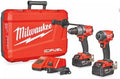 Milwaukee 2796-22 M18 FUEL ONE-KEY 18-Volt Lithium-Ion Brushless Cordless Hammer Drill/Impact Driver Combo Kit