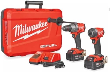 Milwaukee 2796-22 M18 FUEL ONE-KEY 18-Volt Lithium-Ion Brushless Cordless Hammer Drill/Impact Driver Combo Kit