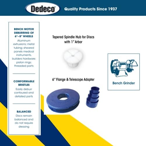 Dedeco Sunburst Radial Bristle Disc 1 Pack - 8" Straight - Yellow 80 Grit (Coarse) - Aluminum Oxide for Polishing & Finishing