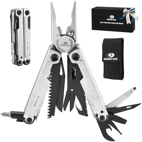 MOSSY OAK 20-in-1 Multitool Pliers with Window Breaker, Stainless Steel