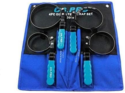 US PRO 3099 Swivel Oil Filter Strap Removal Wrench Set 4 Piece
