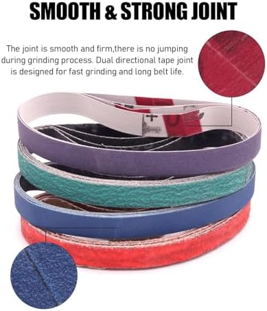 36 Pack 1/2 x 18 Inch Sanding Belts for Air Sander, Metal Polishing