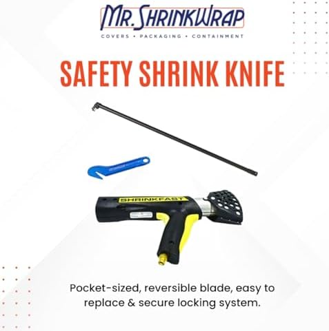 Mr. Shrinkwrap Bundle - Shrinkfast 998 Propane Heat Gun, 200000 BTU, Ready to Use with 25' Hose, Regulator, Wrench, Hard Case, 6' Angled Extension, and Shrink Film Knife Made in the USA