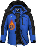 Yufawow Men Winter Jacket Skiing Jacket Insulated Fleece Lined Waterproof Windbreaker for Snowboard Hiking Camping ATV Outdoor Work