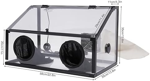 Fully Enclosed Dust Box with LED 2 Holes 3mm Acrylic Cover