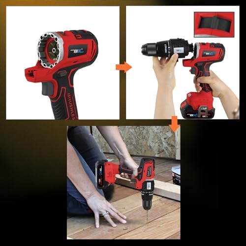 NEWONE 12-Tools Set Power Tool Combo Kits Compatible with Milwau-kee 18V Battery,Cordless Tool Set,2 Batteries and Charger (12-Tools Set Red)