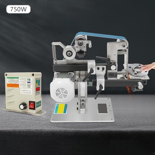 36"x2" Variable Speed Belt Sander 750W, Electric Bench Grinder Polishing Machine 0-5000RPM with Converter, Stainless Steel Brushless Motor Sander for Metal, Wood, Acrylic, Glass, Ceramic, DIY