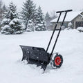 40" Heavy-Duty Wheeled Snow Shovel with Adjustable Handle & Blade – Angled Snow Pusher for Driveway, Sidewalk, Deck & Steps