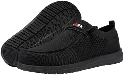 LARNMERN Steel Toe Loafers Women Slip On Work Safety Shoes Walking Sneakers