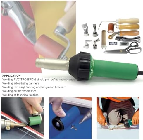 Hot Air Welding Gun PVC Professional Roofing Welding Kits 120V Welding PVC TPO EPDM Single Ply Roofing Membranes 1600W Welding Vinyl Flooring Coverings Linoleum Thermoplastics