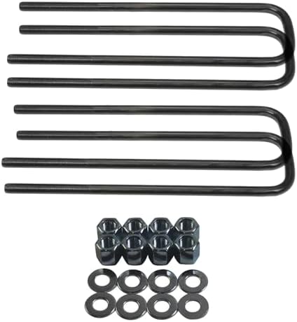 BST BSSP Rear Leaf Spring Axle Square U-Bolt Kit 3" Wide Leaf Springs 9.75" Long 9/16" Dia with Hardware