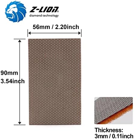 Z-Lion Diamond Abrasive Paper Sheets 200 Grit Diamond Sandpaper Nylon Back for Grinding Stone Glass Ceramic(1 Pcs)