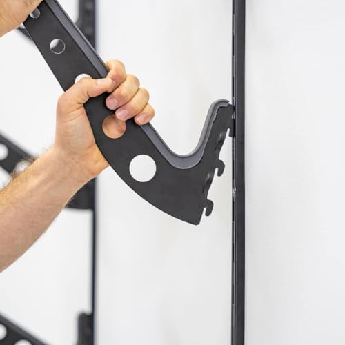 StoreYourBoard Ski Rack Wall Mount, Horizontal Ski Storage Rack for Garage, 4-Level Ski Wall Mount with Padded Arms, Ski Pole Holder, Ski Holders for Wall, Winter Gear Organizer, Black, Holds 100 lbs