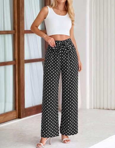 BTFBM Striped Palazzo Pants for Women Fall 2026 Wide Leg Dress Work Pants